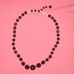 Austrian Jet Black Glass Necklace